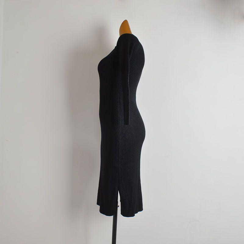 Fashion Style Sexy Sexy Halter Knitting Dress Women's Clothing Fall/Winter Slim Hem Double Side Slit Bodycon Dress