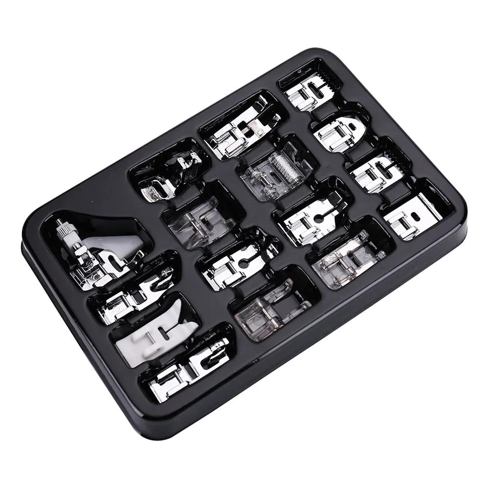 INNE 16Pcs/Set Sewing Machine Accessories Presser Foot Supplies Household Kit Set With Box For Brother Singer Parts DIY Tailor