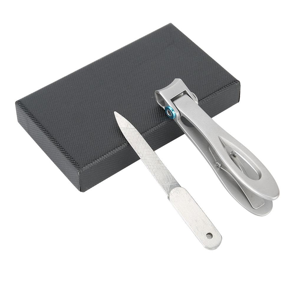 

2PcsSet Large Stainless Steel Nail Clipper Finger Cutter Trimmer Nail File Pedicure Manicure Tool
