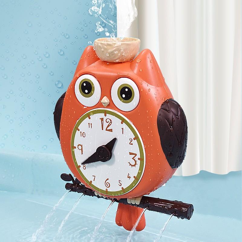 

Suction Owl Cup Clock Rotation Happy Baby Water Play Bathroom Shower Toy помаранчевий