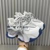 Women's Shoes 2026 New Lace Up Sponge Cake Mesh Thick Sole Dad Shoes Women's Sports and Leisure Shoes
