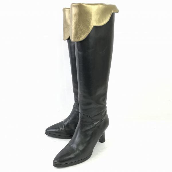 

Yves Saint Laurent Long Boots 36.5/23.0-23.5 Black Side Zip(USED)