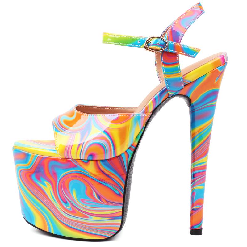 Sexy Leopard Sandals Women‘s Summer Shoes 2025 Luxury Platform High Heels Fashion Red Colorful Party Dance Stripper Shoes Ladies
