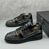Fashion Luxury Designer Men's Charm Rhinestone Sequin Patchwork All Match Platform Causal Shoes Male Flats Moccasins Walking Sneakers