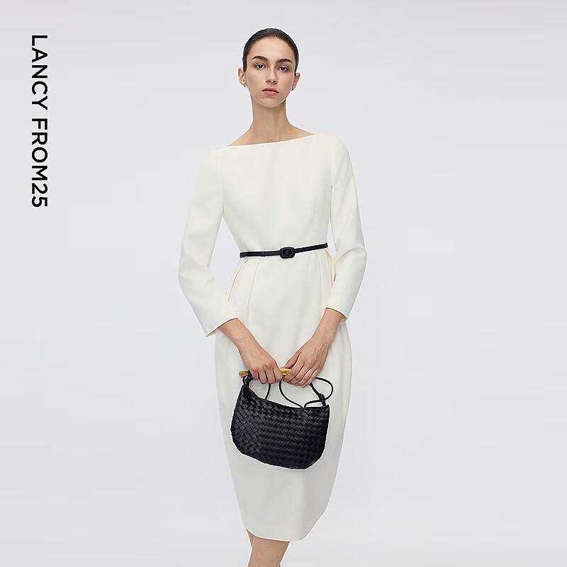 

Lanzi Hepburn Style Off-Shoulder Slim-Waist Bud Long Dress L