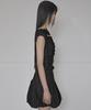 Peulleeoeob Asymmetrical Draped Strap Roll-Up T-Shirt (Fl-170_Black)