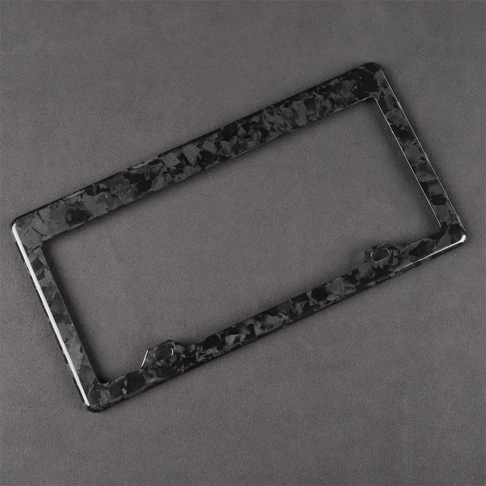 Real Forged Carbon Fiber License Plate Frame Car External Decoration 12.4x 6.2in