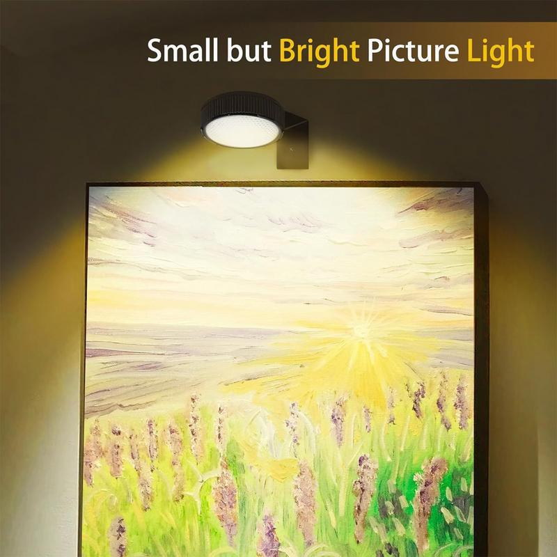 Battery Operated Picture Light 3pcs Dimmable Picture Painting Light Battery-Operated Remote Control Art Display Novelty Lamp