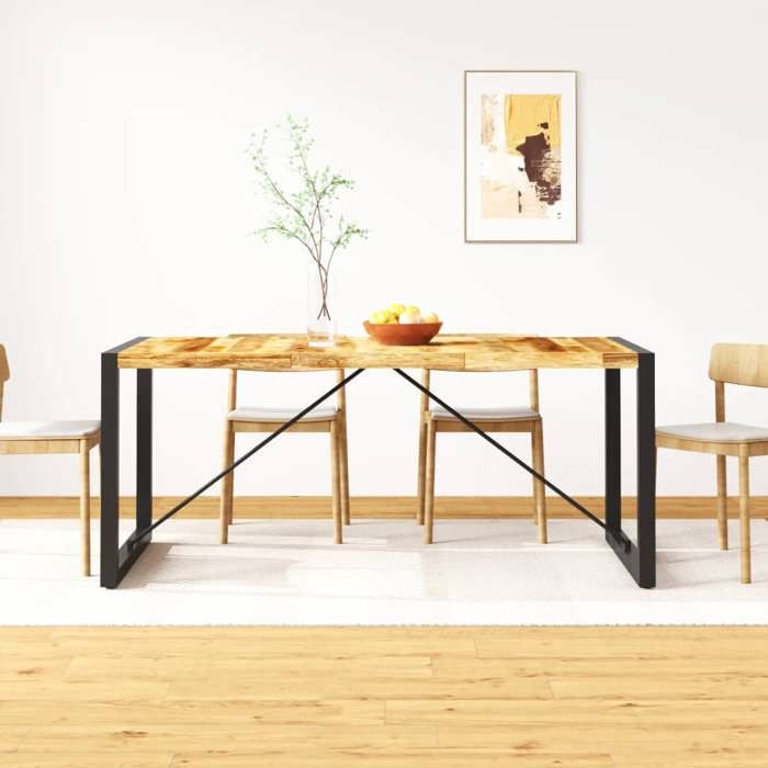 Table de salle à manger en bois de manguier brut 180 cm - VIDAXL - Style industriel