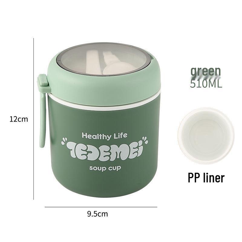 Compact Insulated Microwaveable Bento Box with 316 Stainless Steel Soup Cup