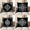Home Decor Elegant White Floral Pattern Square Throw Pillow Pattern Cushion Cover Suitable For Sofa Bedroom Car Pillow Cover