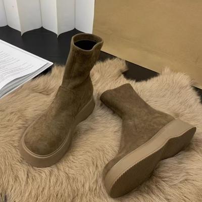 Increased Elasticity Martin Boots Shit Short Boots Foreign Gas Boots Thick Bottom Stepping On Thin Boots