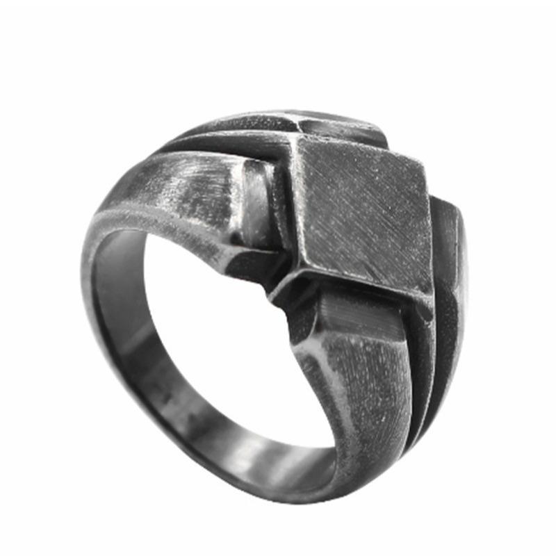 Punk mens ring alloy Nordic black Scandinavian style gathering ring for men edgy bold fashion accessory