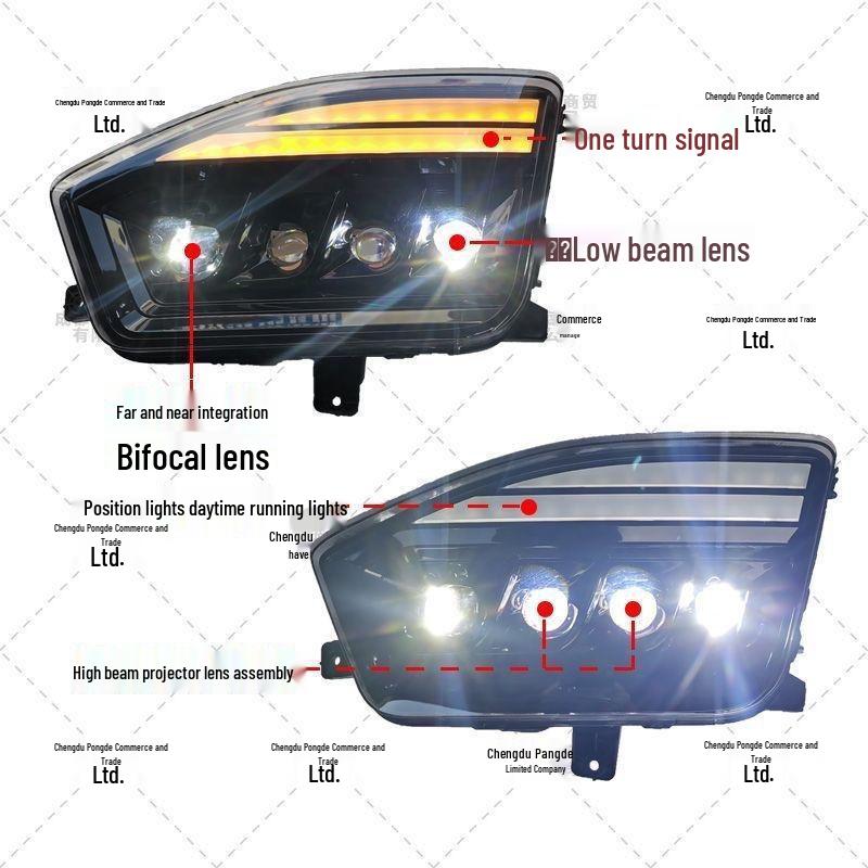 Compatible Foton EST Laser Headlight: Ultra-Bright Four-Lens H5 Front Assembly Replacement