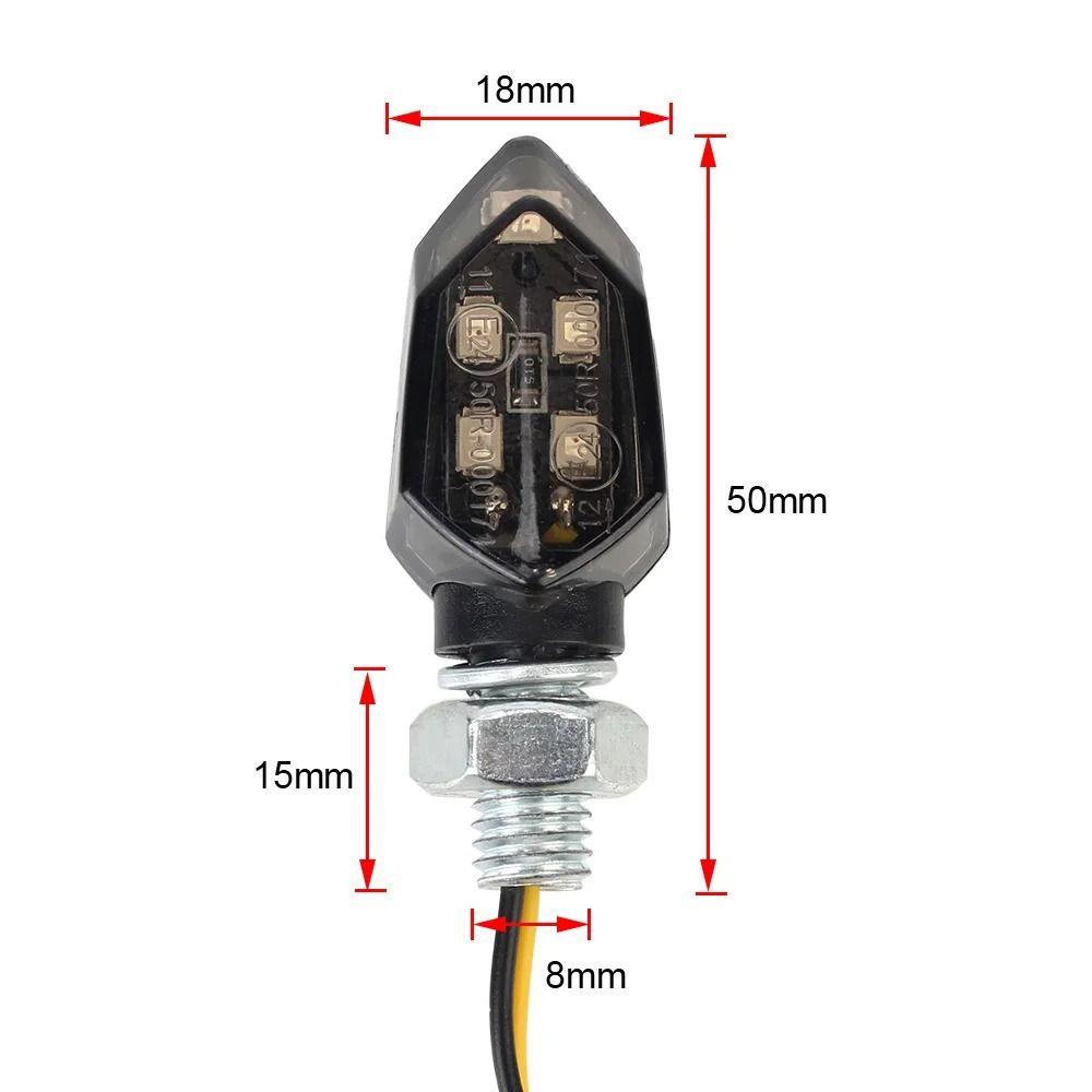 1Pair Mini LED Indicators Light Universal Amber Blinker  Motorcycle Motorbike Accessory