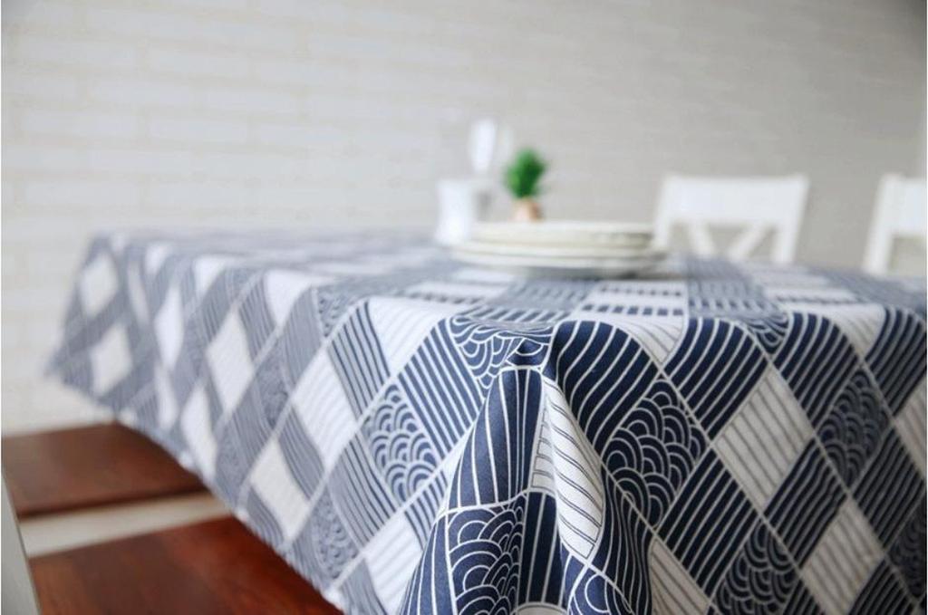 SAWAN Japanese Traditional Japanese Japanese Pattern Checkered Tablecloth, Style, Pattern, 140x180cm,