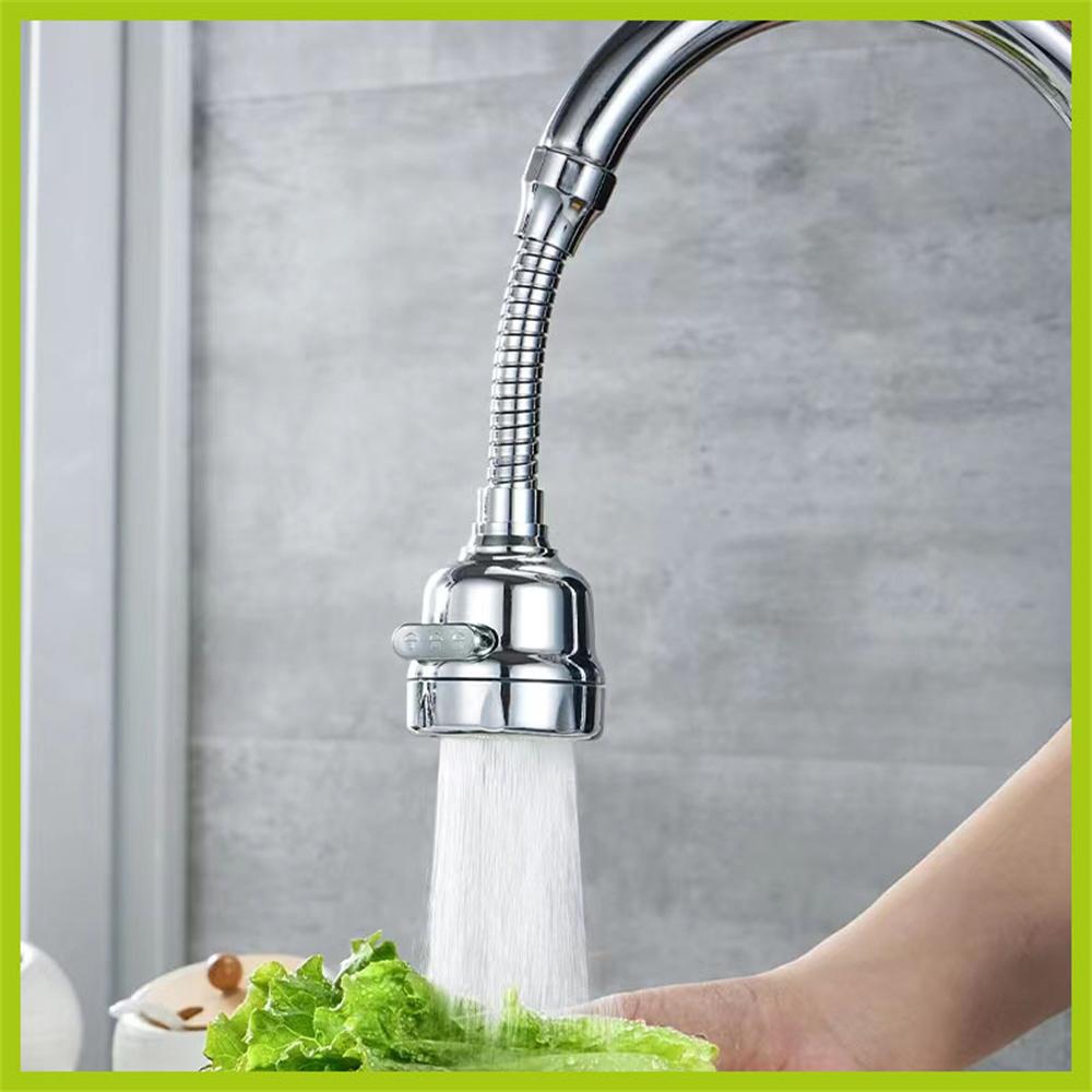 Universal Faucet Extender 360° Rotate Stainless Steel Water Tap Bubbler Extension Kitchen Dual Function Pressure Aerator Nozzle