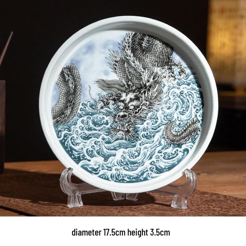 

Retro Ceramic Tea Set with Snow Scape Pot Tray