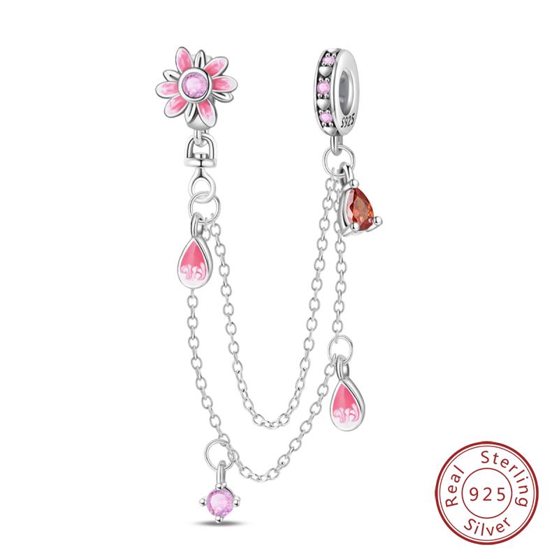 100% Copper Cute Little Bear Butterfly Flamingo Charms Beads Rose Princess Pendants Fit Diy Bracelets Jewelry Gifts