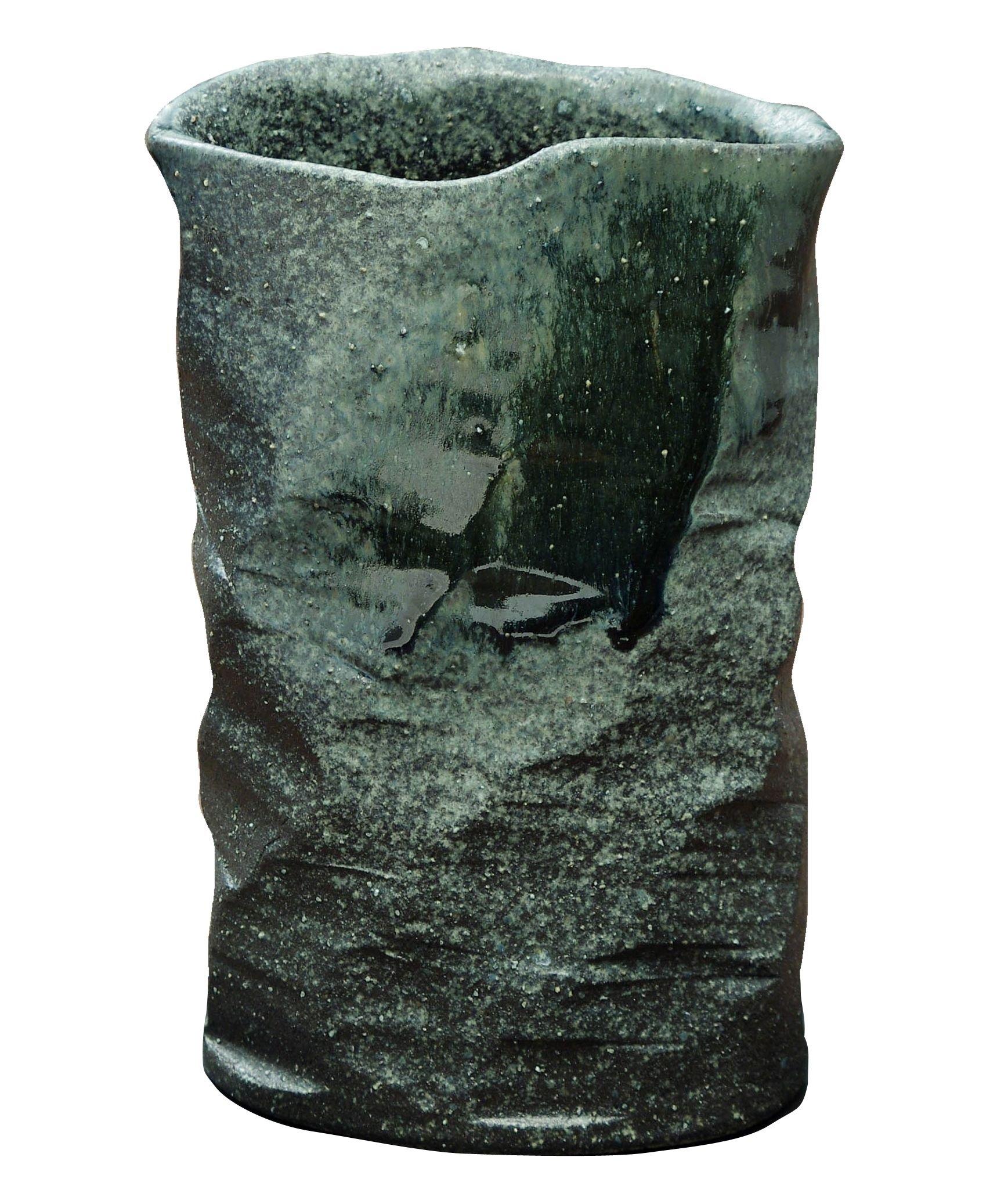 

Shigaraki ware Hechimon flower vase, large, vertical, purple and black, with Shisui rock face, suitable for Buddhist altars, ceramic, MR-1-2526