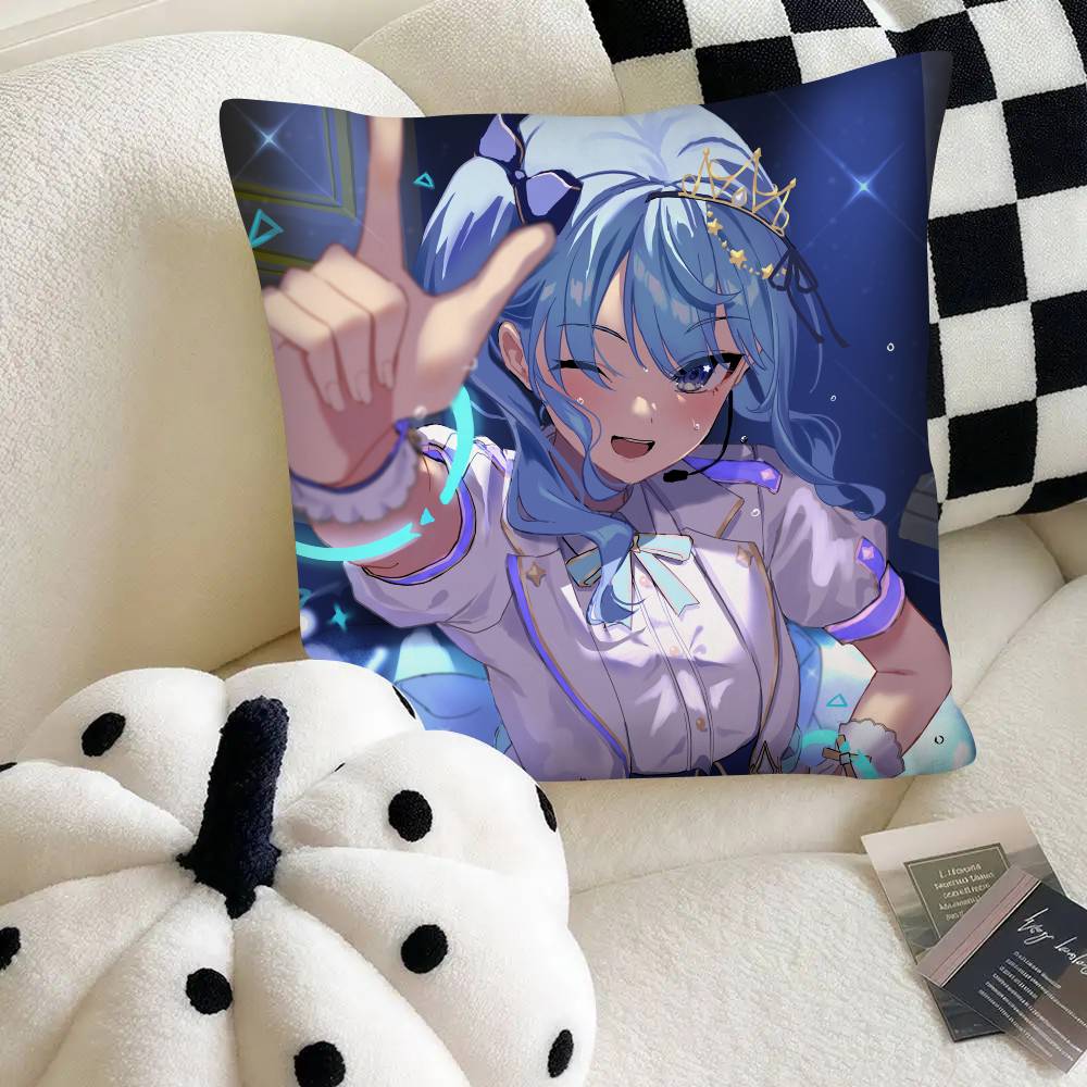 Anime Virtual Girl Hoshimachi Suisei Pillow Case Fashion Square Pillowcase Bedroom Sofa Room Ins Decoration Leisure