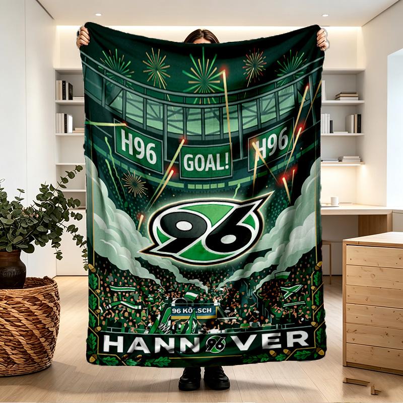 Hannover 96 Football Print Blanket - Soft & Comfortable, for Bedroom, Travel, Sofa, Home Decoration - Birthday Christmas Gift for Friend