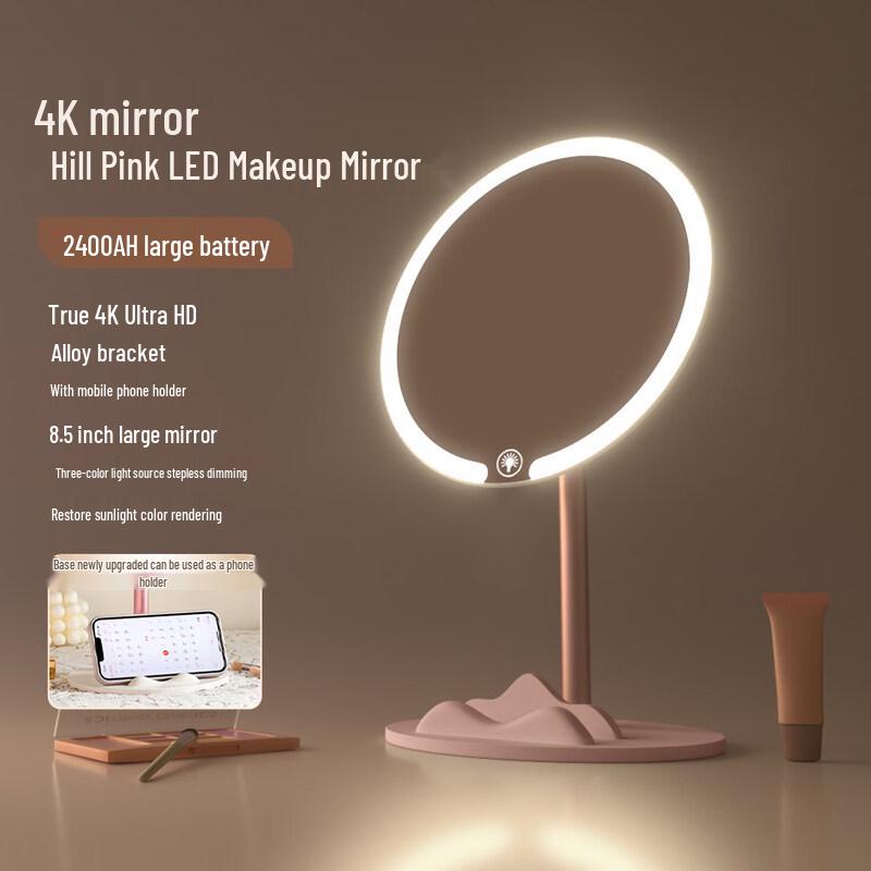 Portable LED Makeup Mirror with Phone Stand