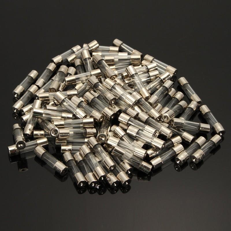 100Pcs 5x20mm Fast Blow 0.2A-15A Auto Car Truck Glass Tube Fuses Assorted Kit