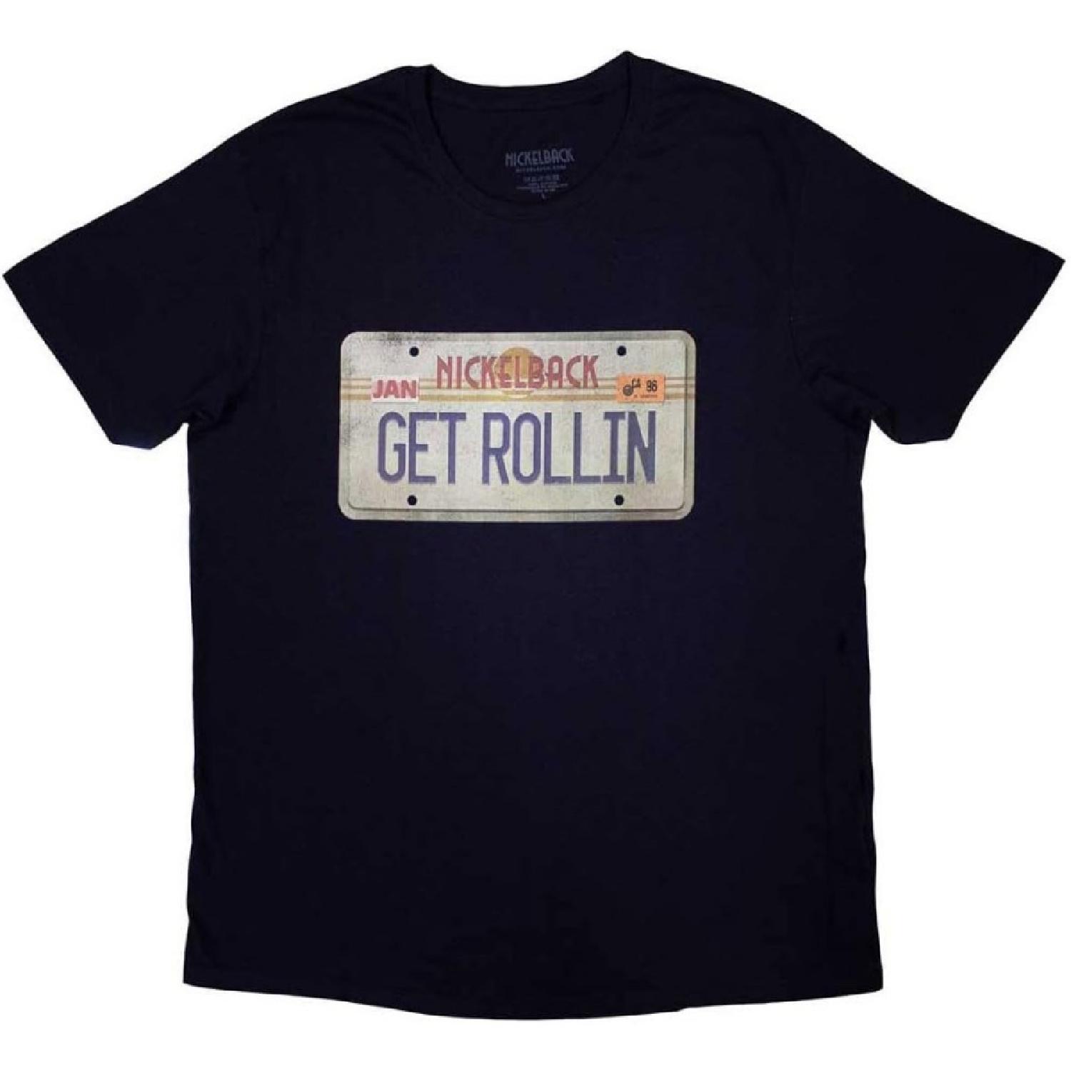 Rock Off officially licensed products Nickelback License Plate Band Logo T Shirt Navy S чёрный