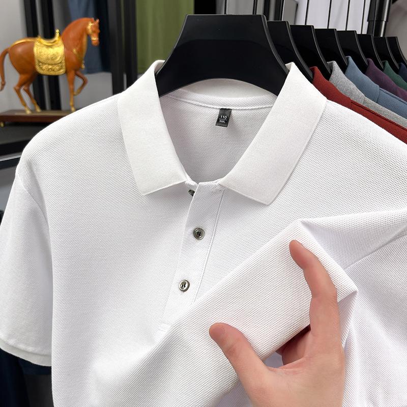 Short Sleeve Polo Shirt Men's Summer Business Casual Fashion Versatile Lapel Collar Loose Fit T-Shirt
