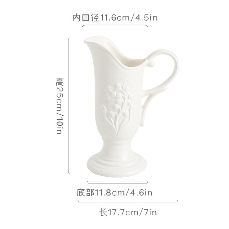 

Creative French Style Art Vase Decor, Ceramic Living Room Bedroom Office Flower Arrangement, Table Decoration, Floral Organ, 1Pc