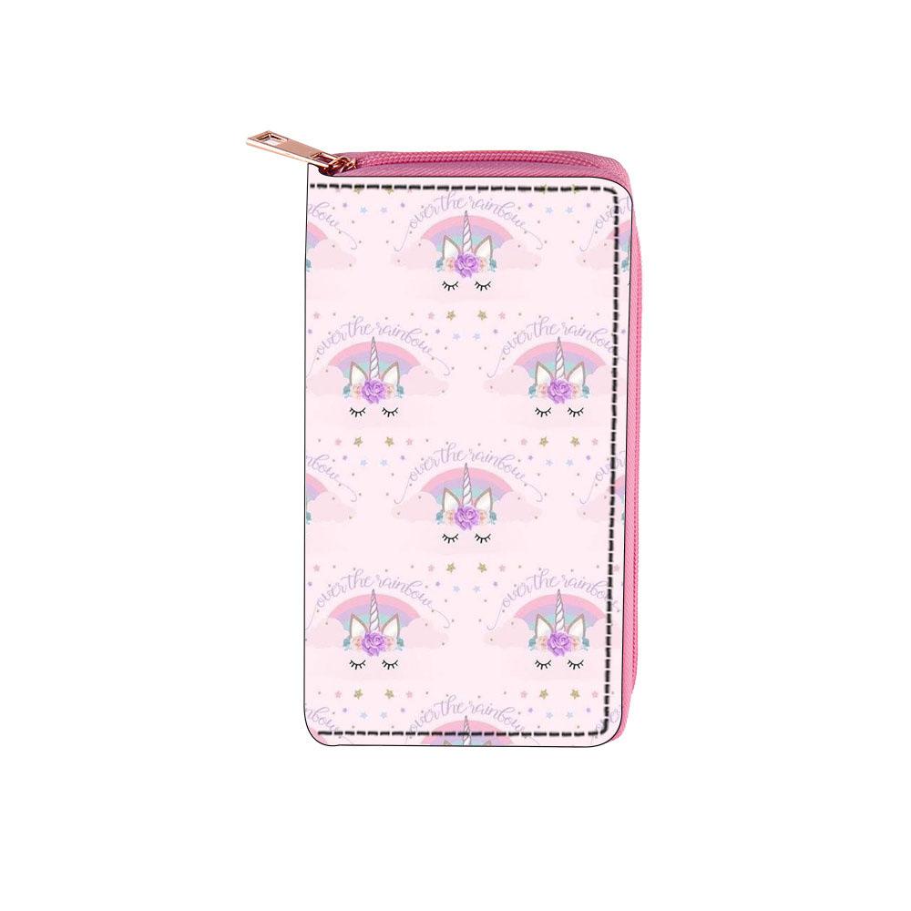 New unicorn long zipper wallet, wallet bag digital.