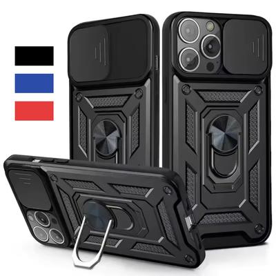 Wstrząsoodporny Ochraniacz Ciężki Twardy Pokrowiec z Metalową Podstawką dla iPhone 16 15 14 13 12 Pro Max 11
