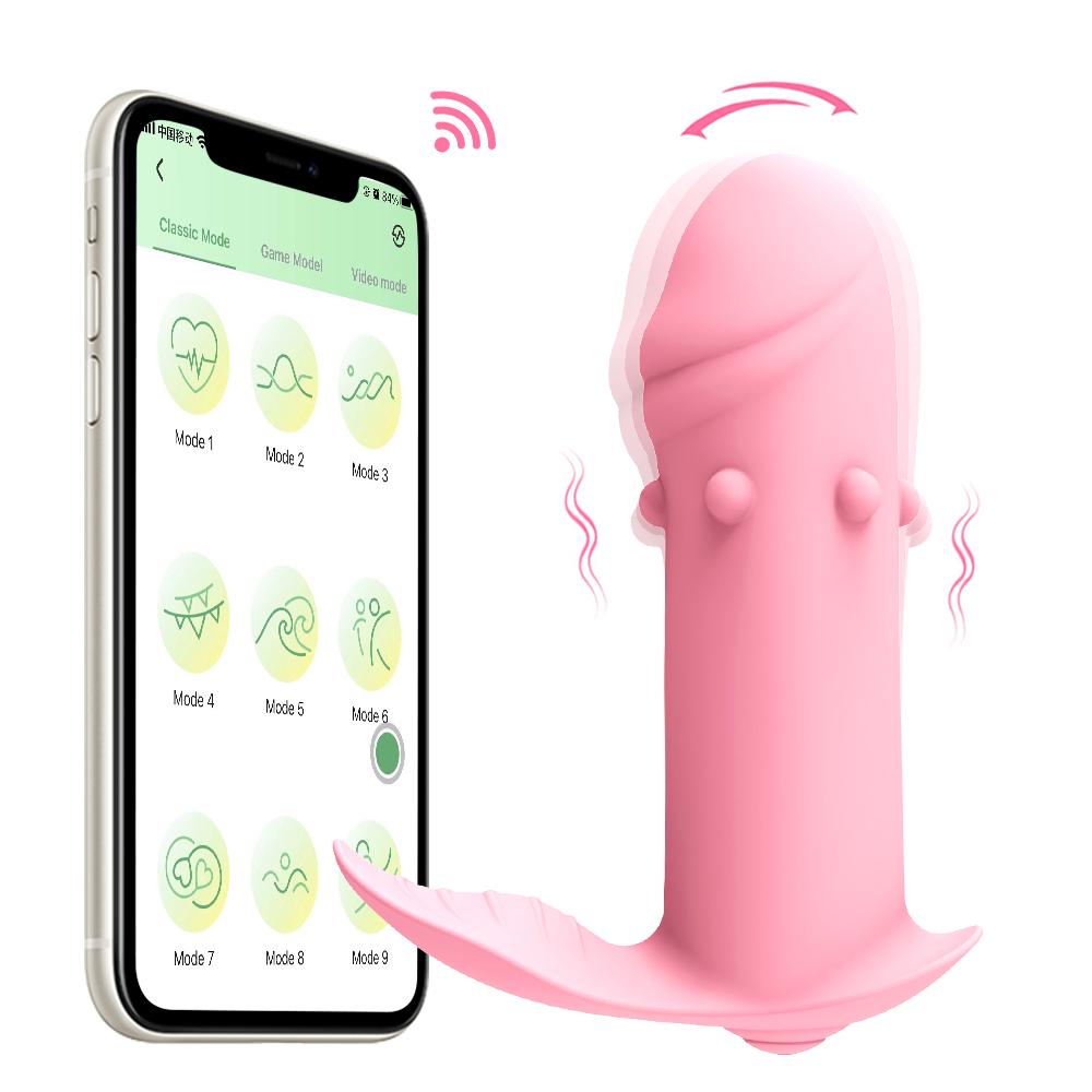 Dildo Vibrator Dildoer Sexleketøy Klitoral G-Spot App Kontroll Vibrator Anal Stimulator med 10 Vibrasjonsmodus Bærbare Vibratorer Voksenleker for kvinner