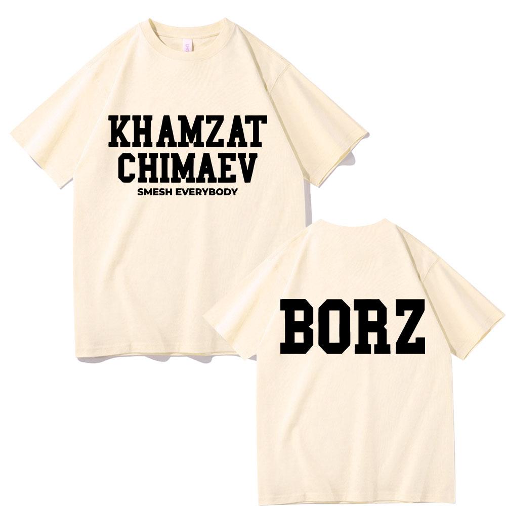 Khamzat Chimaev Logo Double Sided Print T-shirts Men Women Fashion Casual Oversized T Shirts Men's Hip Hop Vintage Streetwear