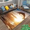 Dolphin Jumping In Sunset Ocean Scene, Decorative Carpet Design Suitable for Use As an Anti-slip for Living Room Bedroom Sofas