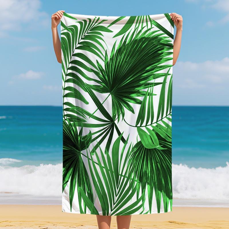 Tropical Palm Microfiber Beach Towel Oversized Quick Dry Sand Free Bath Towels Large Lightweight Swimming Blanket Swimwear