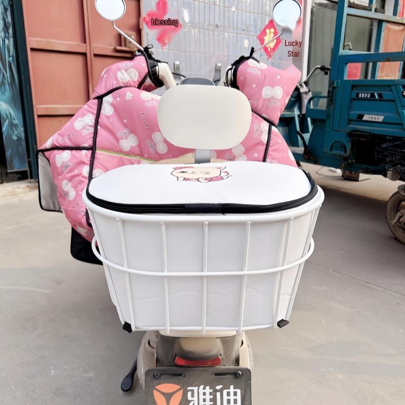 Large Capacity Metal Rear Basket with Backrest for E-bike Helmet and Backpack Storage