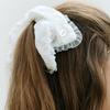ROLAROLA SQUARE LACE SCRUNCHIE WHITE