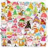 100 New Style Red Christmas Theme Pp Waterproof Stickers Decorate Window Door Gift Water Cup Stickers