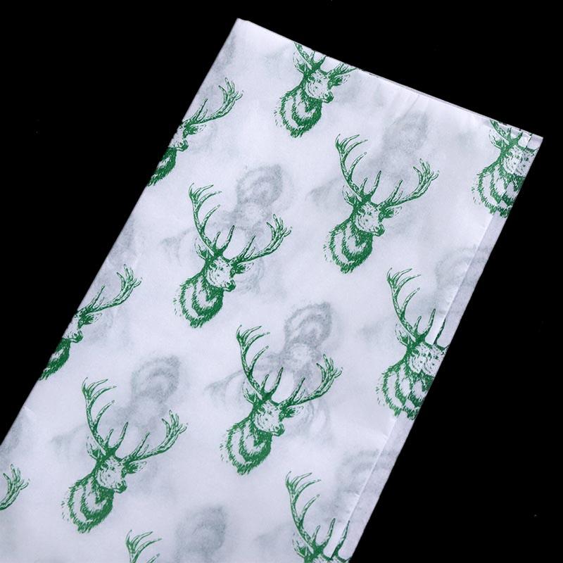 10 Sheets/Pack Christmas Tissue Paper Elk Wreath Bell Pinecone Pattern Gift Wrapping Paper Christmas Bouquet Flower Wrap Paper