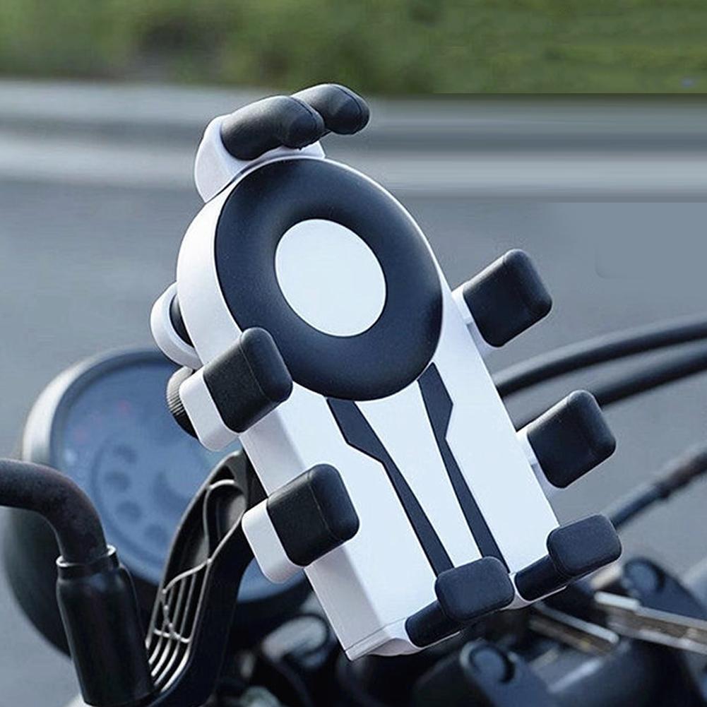 Universal Anti-Shock Motorcycle Phone Mount Vibration Dampening Handlebar Holder for Bicycle GPS Navigation Grip Adjustable