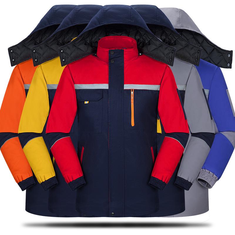 Winter Workwear Cotton Padded Jacket: Cold-Proof, Reflective, Warm Protection for Freezer Storage