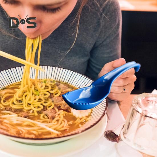 Ramen Terminator Spoon Fork Combo Food-Grade Plastic Ramen Spoon 2-In-1 Noodle Soup Spoon with Fork Asian Ramen Utensil Set for Ramen Wontons Soba