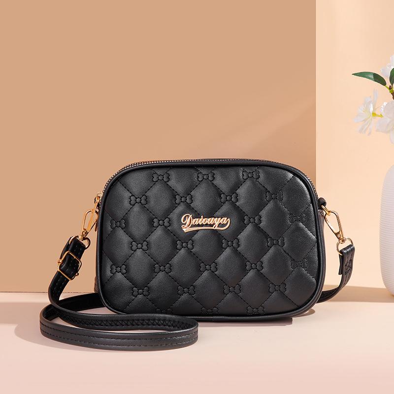 New fashion diamond square bag multi-layer pocket mobile phone change bag women's shoulder bag small