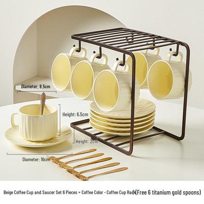 Nordisches Keramik-Kaffeetassen- und Untertassenset