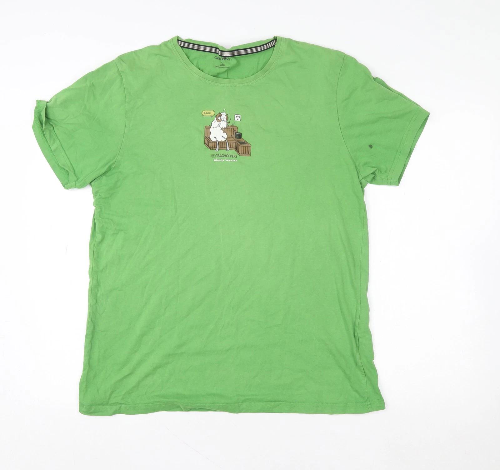 Craghoppers Men’s Green XL Wallace & Gromit Graphic Cotton T-Shirt 2XL