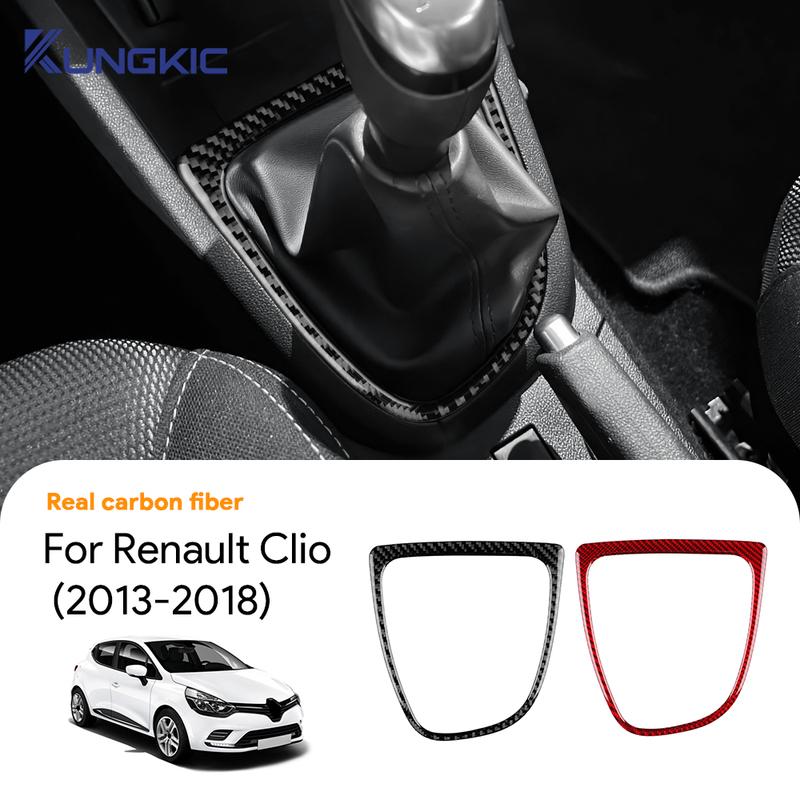Soft Carbon Fiber Sticker LHD RHD For Renault Clio 3 2013 2014 2015 2016 2017 2018 Car Gear Outer Shift Frame Interior Accessori