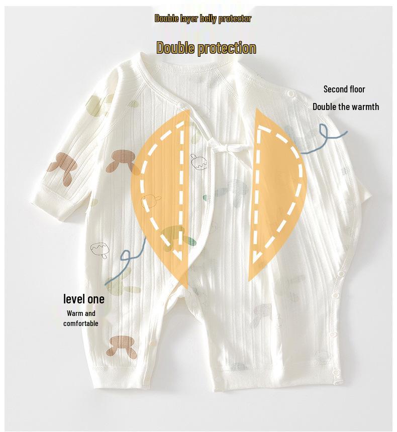 Salopetă cu mânecă lungă din bumbac pur pentru nou-născuți: Salopetă fără mâneci pentru băieți și fete, potrivită pentru tot anul