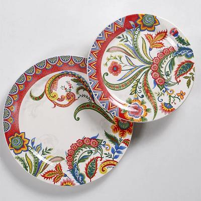 Creative Chinese Style Ceramic Plates Unique Circular Plate Delicious Home Dishes Steak Plate Exquisite Flowers Tableware
